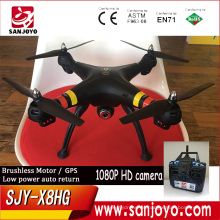 Drone GPS más nuevo con cámara 1080p SJY-X8HG función de bloqueo alto / protección de bajo voltaje / batería baja retorno automático PK Syma X8HG drone